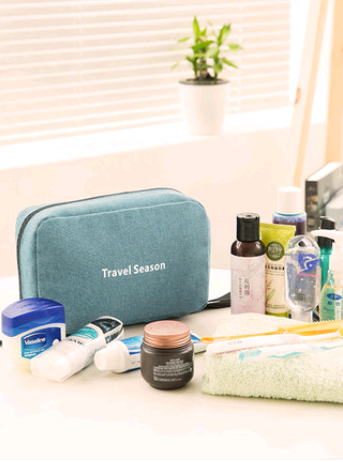 Hanging Travel Makeup Bag – Foldable Organiser with Hook