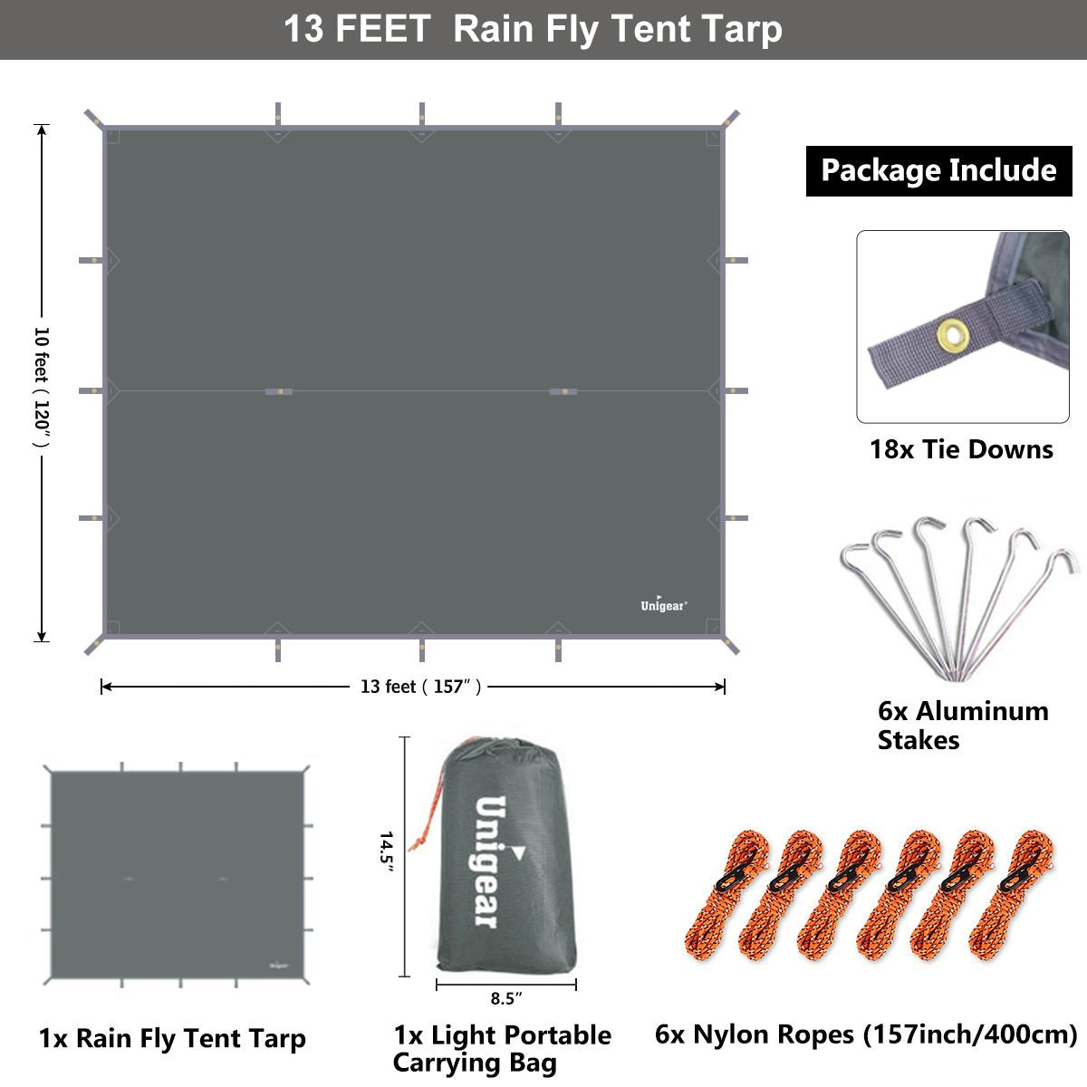 Waterproof Camping Tarp Shelter – Lightweight Rain & Sun Cover