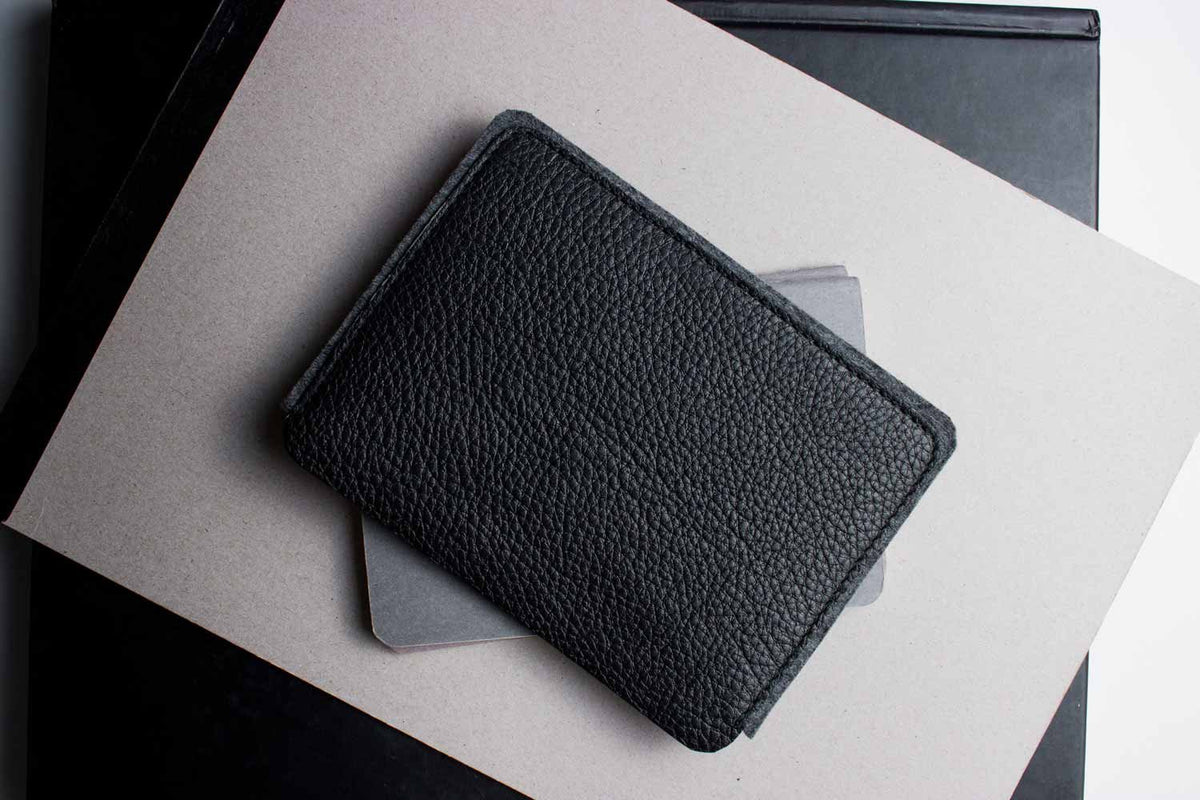 Leather & Wool Felt Passport Holder – Handmade Travel Wallet