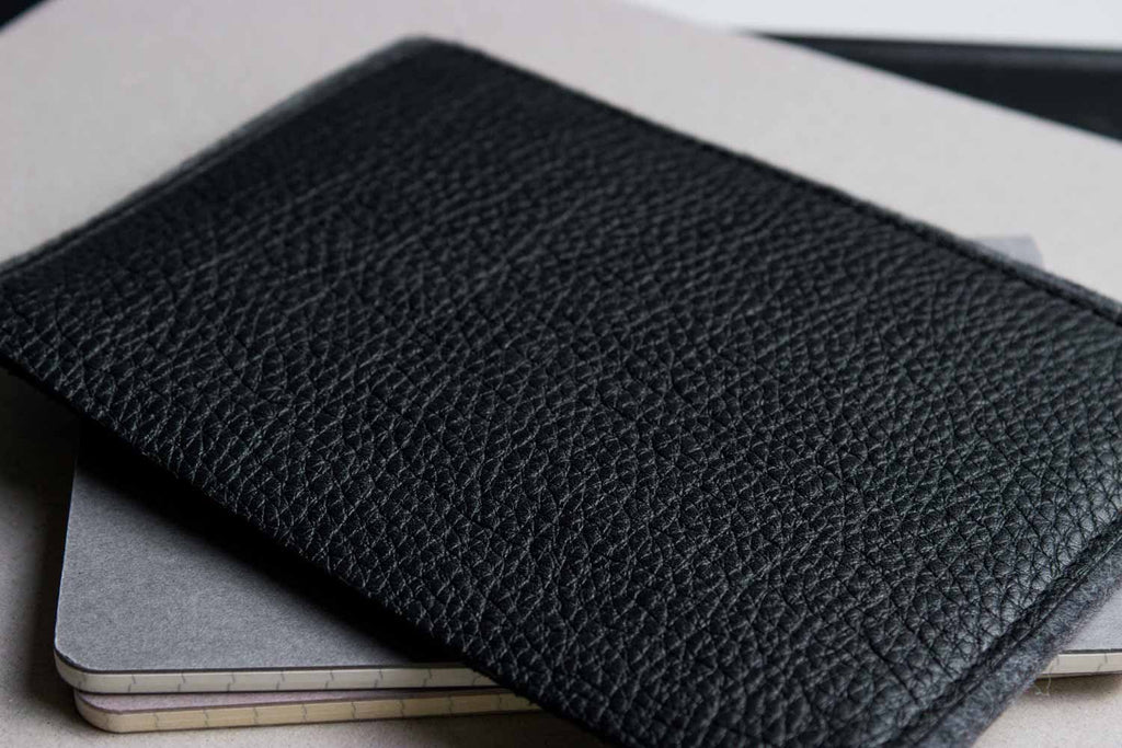 Leather & Wool Felt Passport Holder – Handmade Travel Wallet