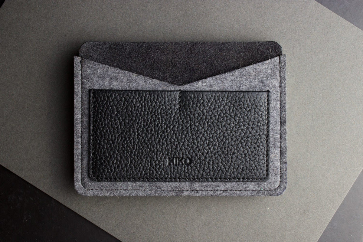 Leather & Wool Felt Passport Holder – Handmade Travel Wallet