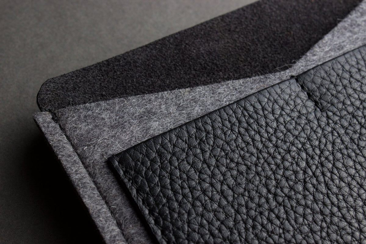 Leather & Wool Felt Passport Holder – Handmade Travel Wallet