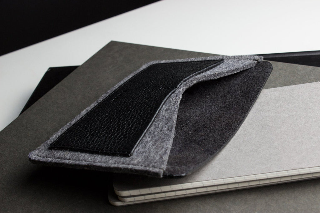 Leather & Wool Felt Passport Holder – Handmade Travel Wallet