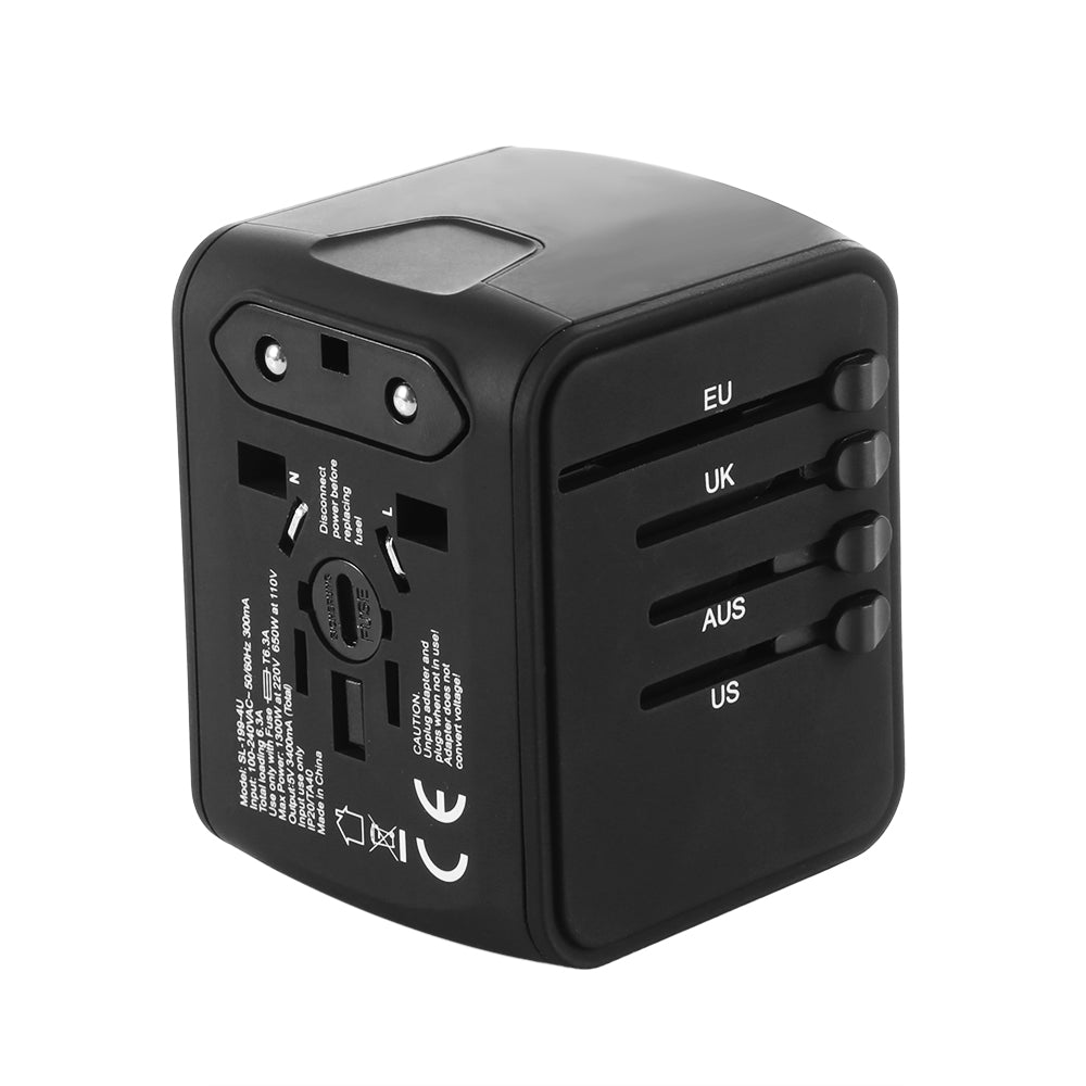 Universal Travel Adapter with 4 USB Ports – Charge 4 Devices at Once