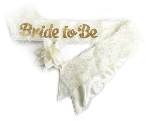 Bride To Be Lace & Satin Bachelorette Sash – Luxury Hen Party Accessory