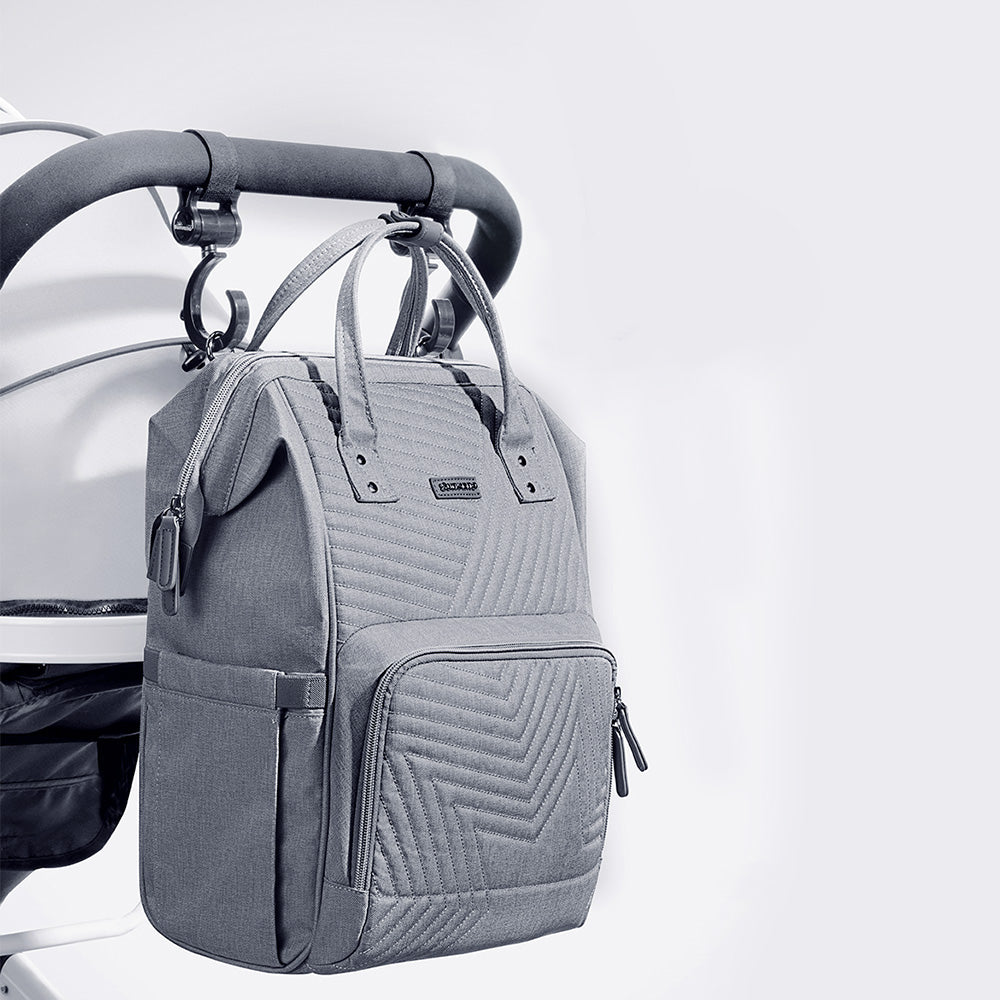 Modern Quilted Nappy Bag Backpack – Stylish Baby Bag for Mums