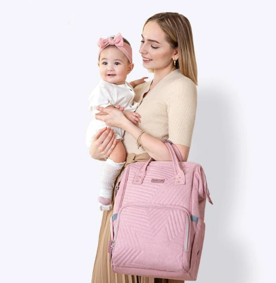 Modern Quilted Nappy Bag Backpack – Stylish Baby Bag for Mums