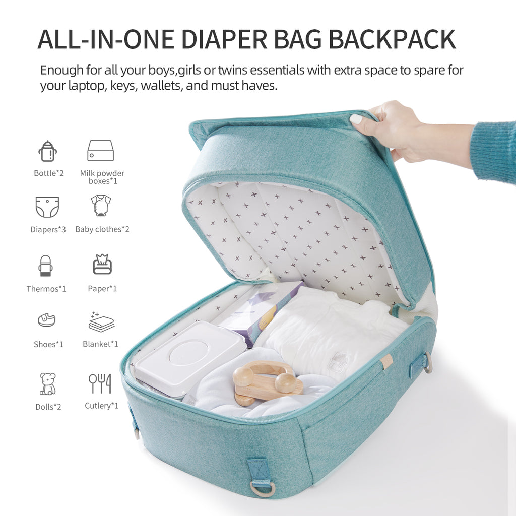 Portable Nappy Bag Backpack – Lightweight Baby Bag for On-the-Go Parents