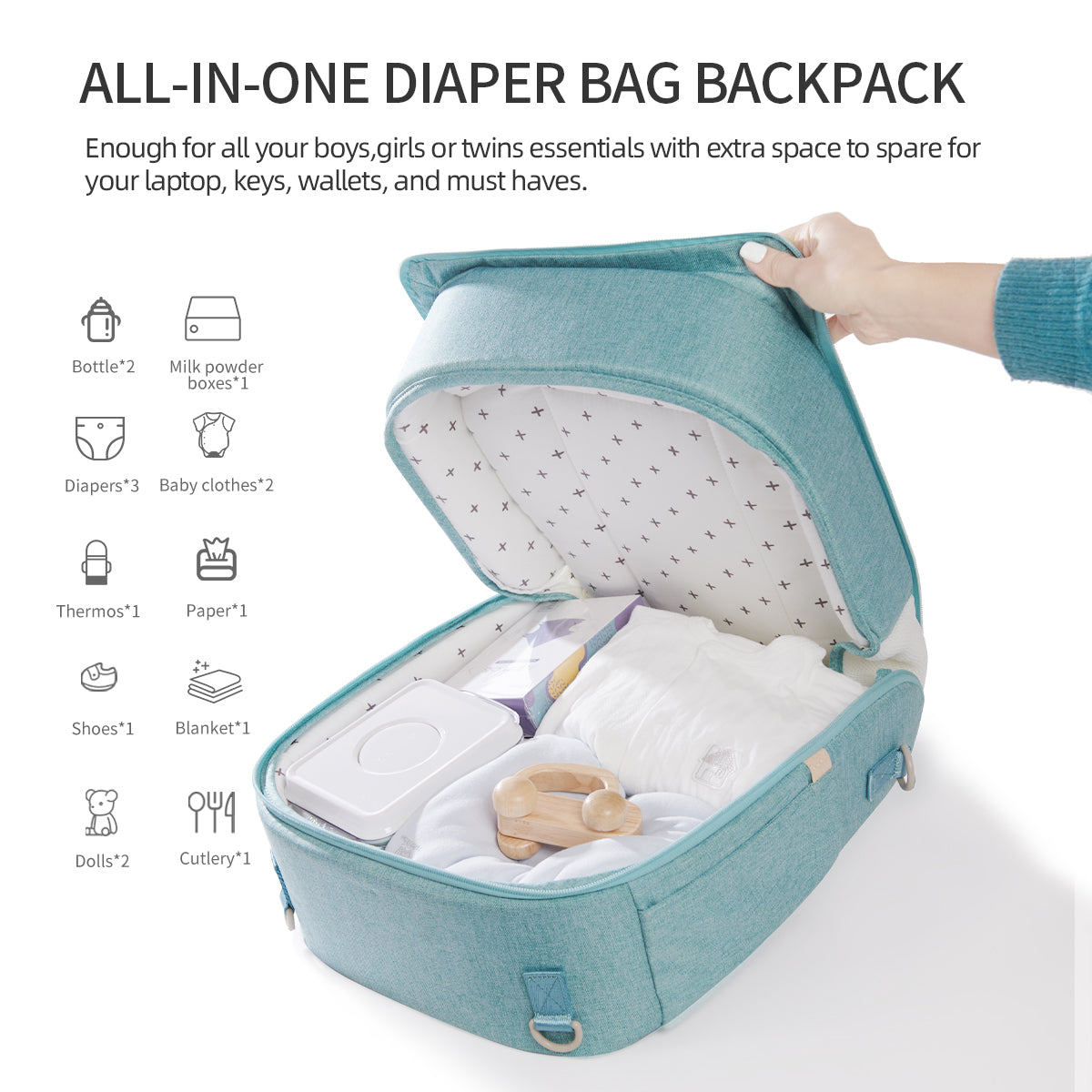 Portable Nappy Bag Backpack – Lightweight Baby Bag for On-the-Go Parents