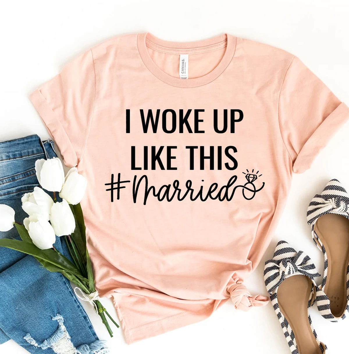 I Woke Up Like This Married T-Shirt – Funny Newlywed Tee