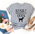 Easily Distracted By Dogs – Funny Dog Lover T-Shirt (Classic Fit)