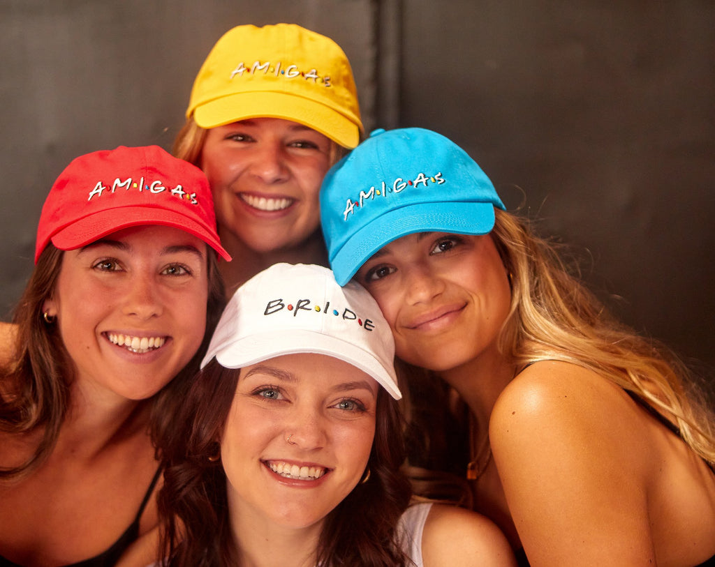 Bride & Amigas Bachelorette Party Hats – FRIENDS-Inspired Hen Party Caps