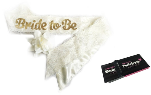 Bride To Be Lace & Satin Bachelorette Sash – Luxury Hen Party Accessory